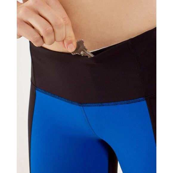 Lululemon Wunder Under Pant Colorblock Leggings Size 6 Blue Black NWT - Picture 3 of 14